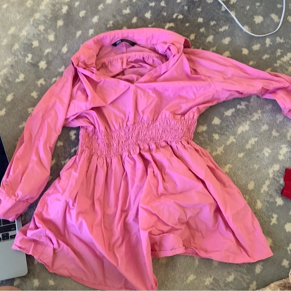 Zara Dresses Zara Pink Short Poplin Dress Poshmark